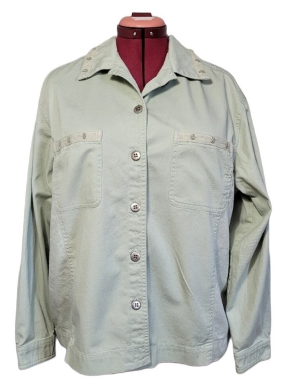 100% Cotton Canvas Susan Bristol Floral Green Jacket